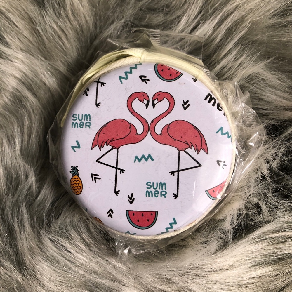 New ⭐️ Summer Flamingo Love Circle Coin Stash Bag